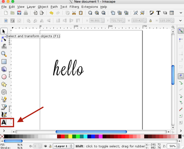 how to shadow text in inkscape